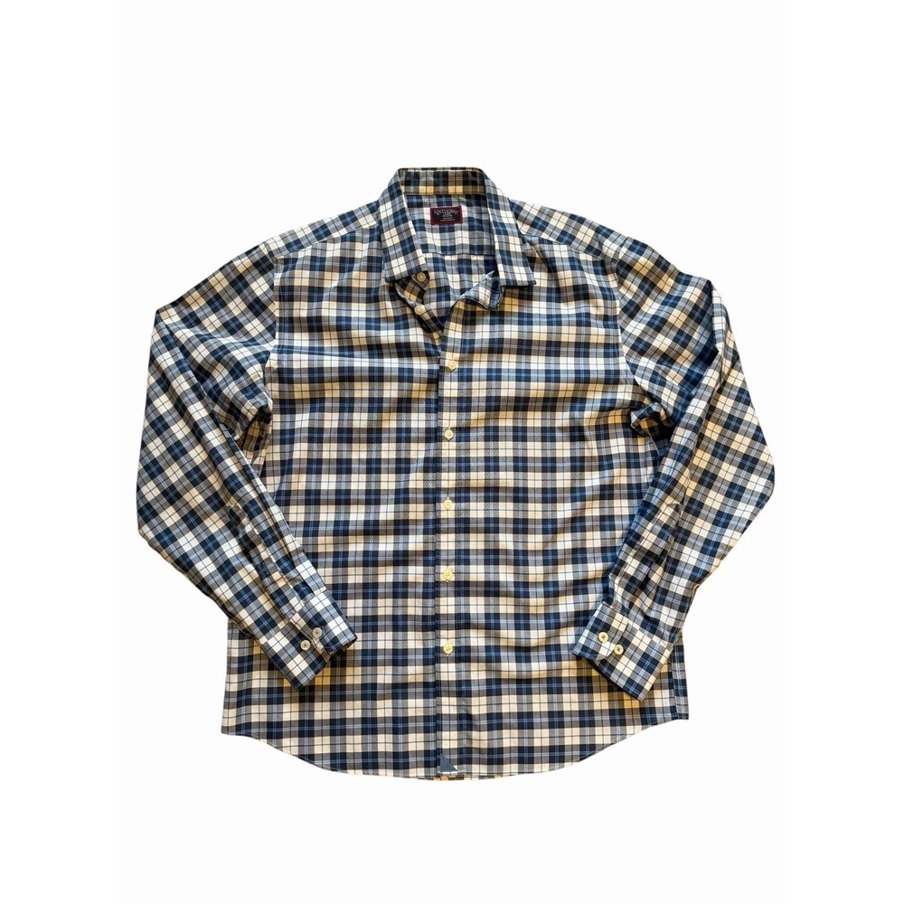 UNTUCKit Shirt Mens Large Blue Check Button Up Casual‎ Dress